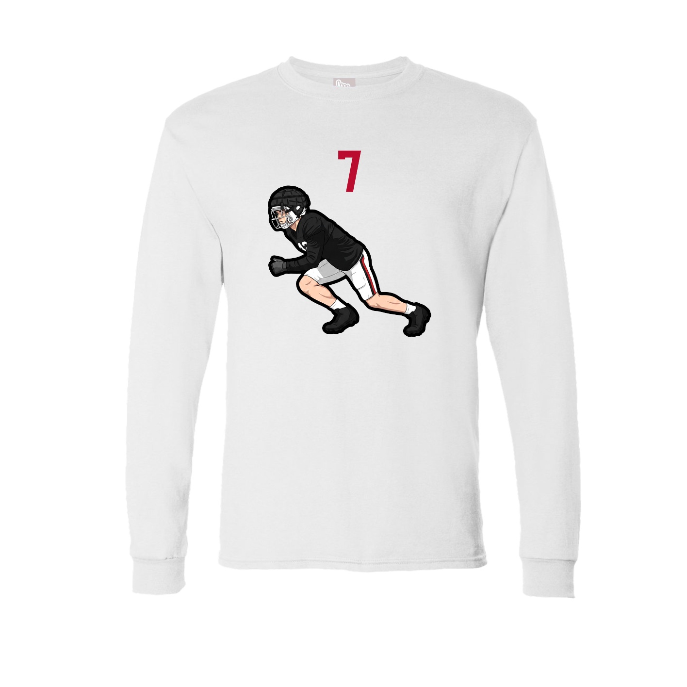 Long Sleeve Tee — Number Top in White