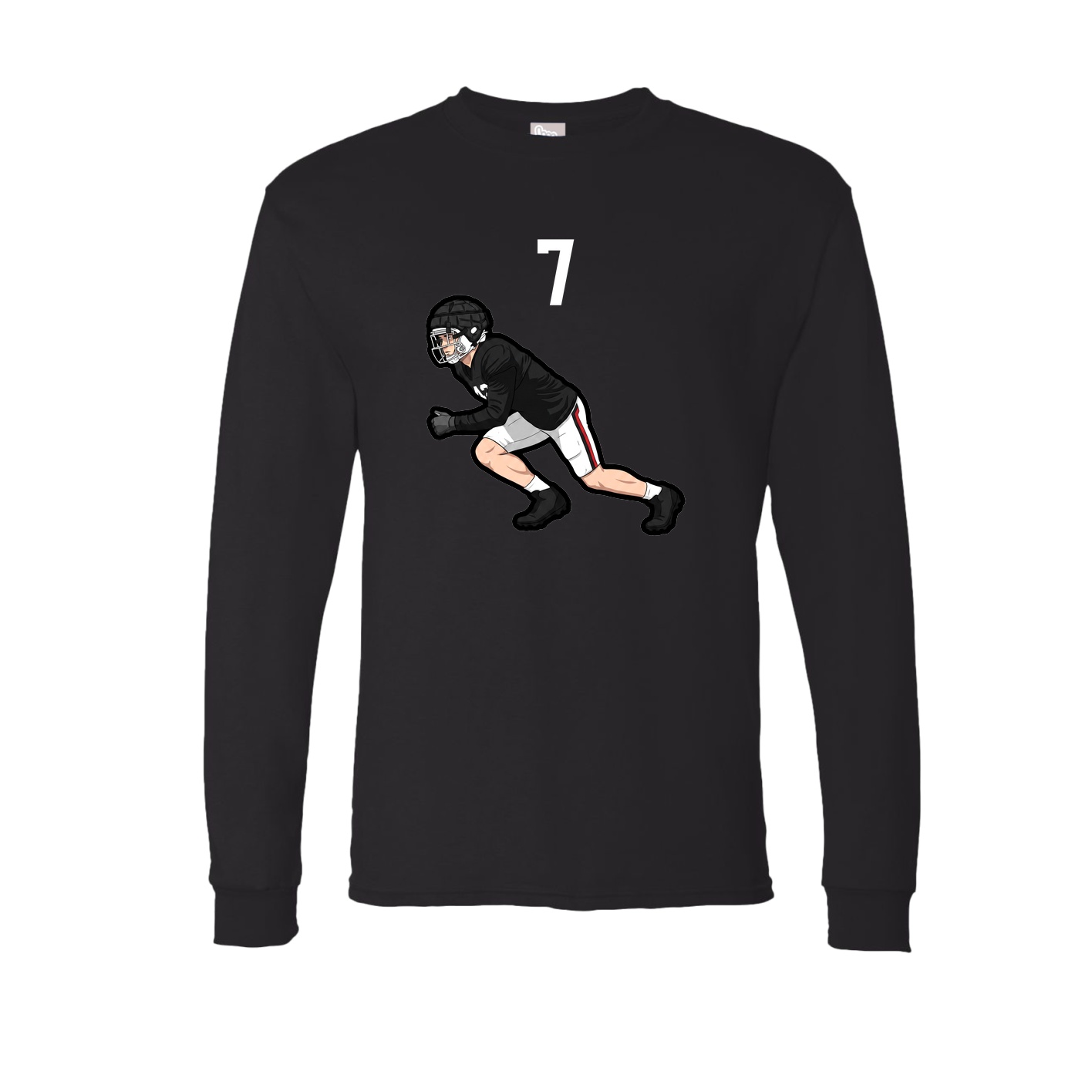 Long Sleeve Tee — Number Top in Black