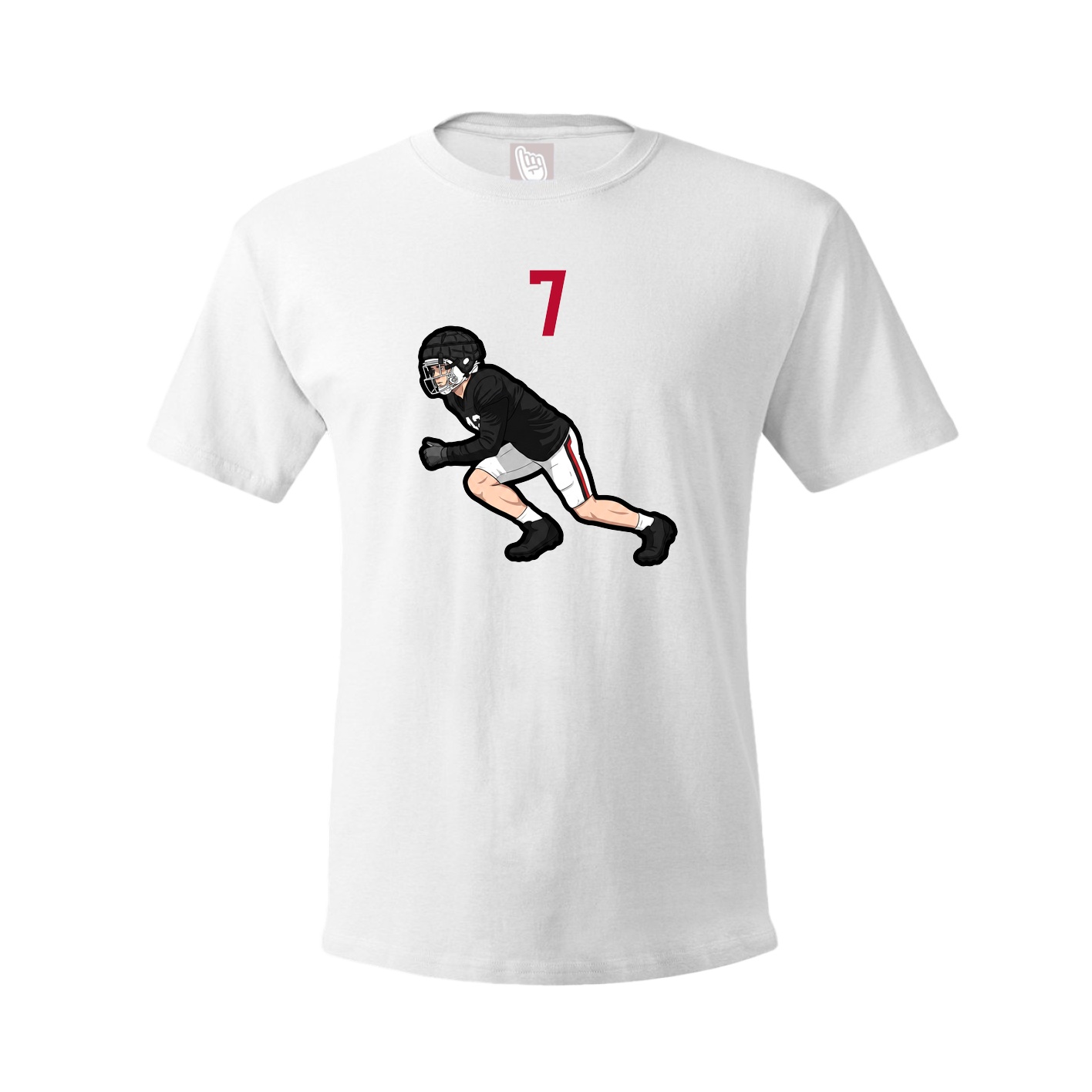 Youth Tee — Number Top in White