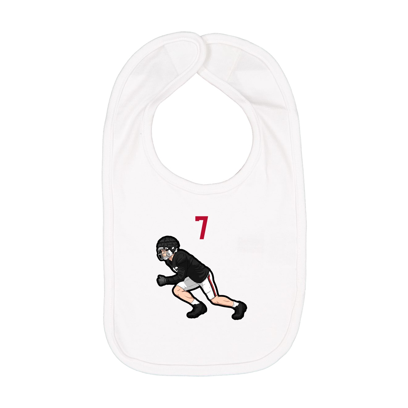 Infant Bib — Number Top in White