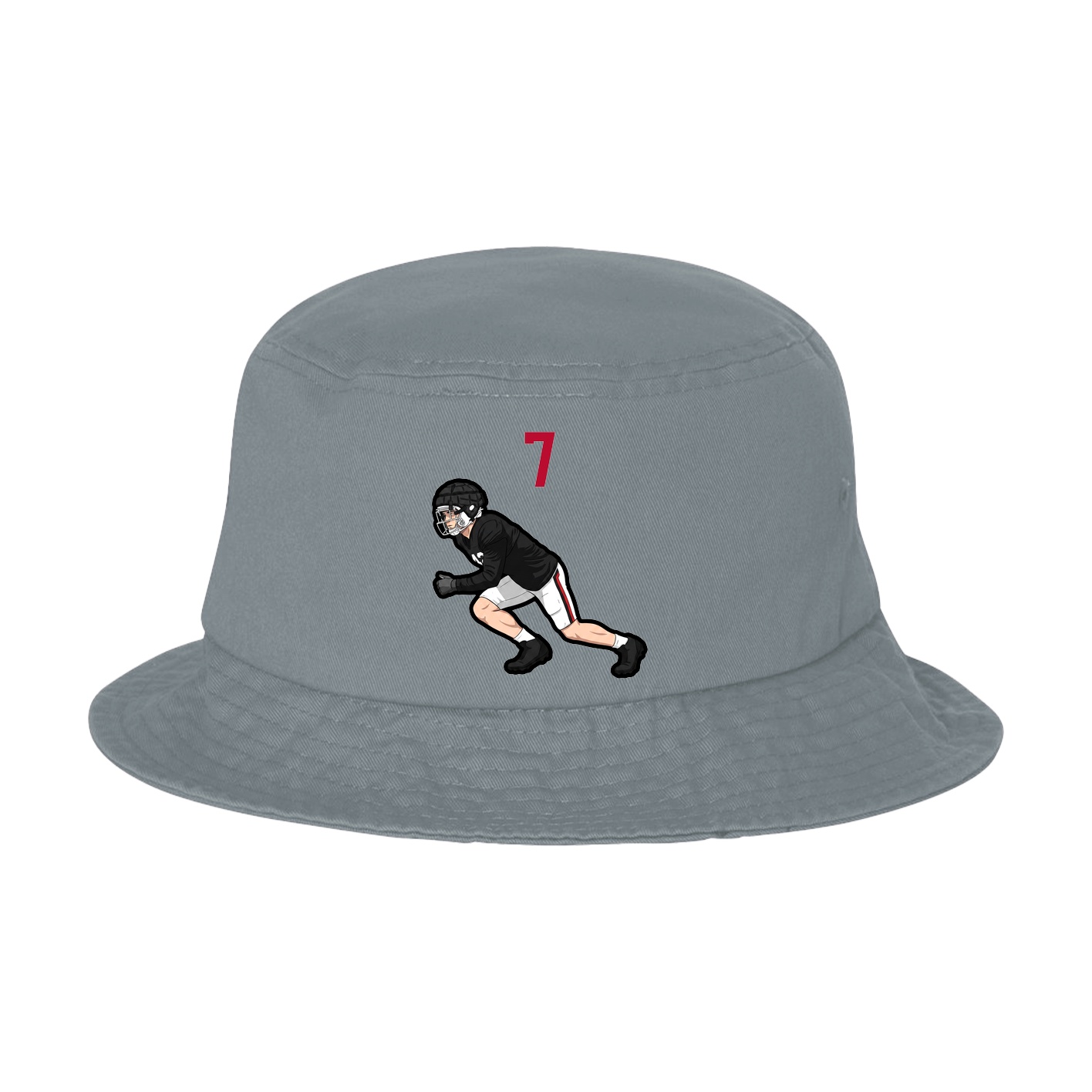 Bucket Cap — Number Top in Grey