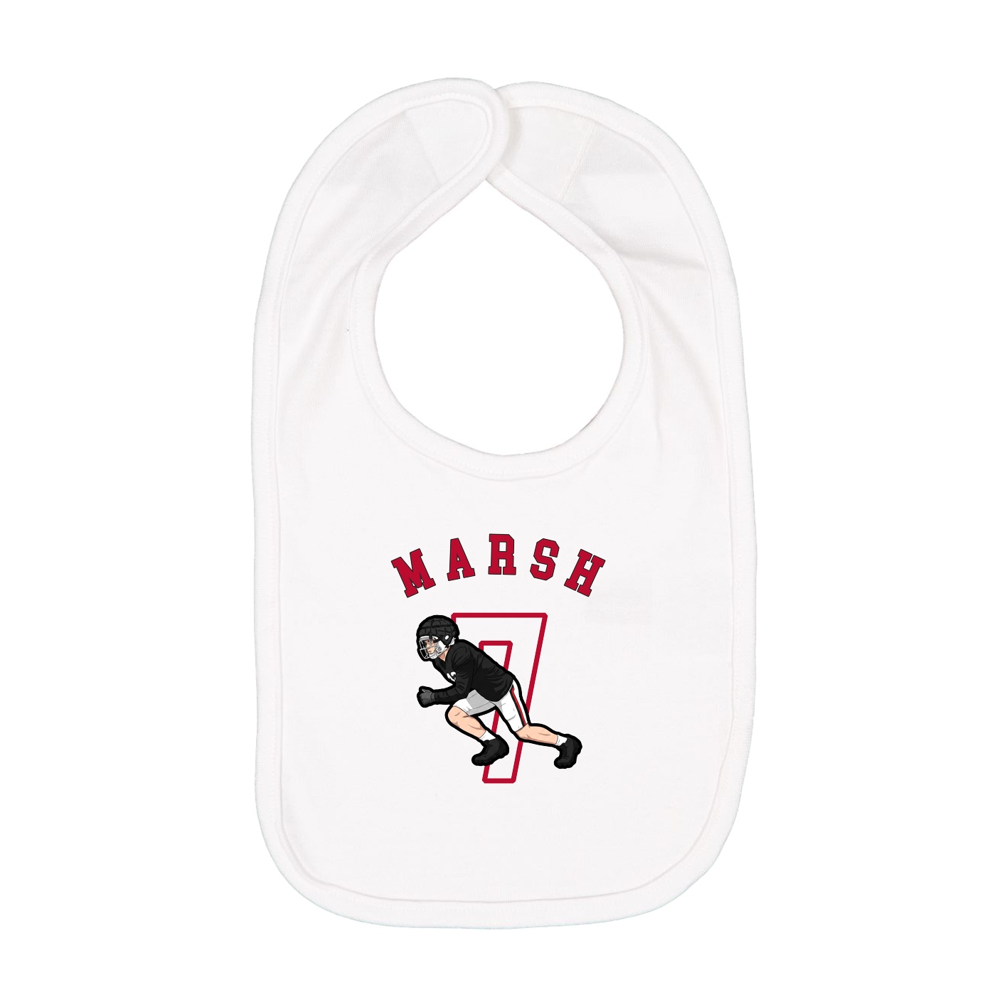 Infant Bib — Shirsey Arch in White
