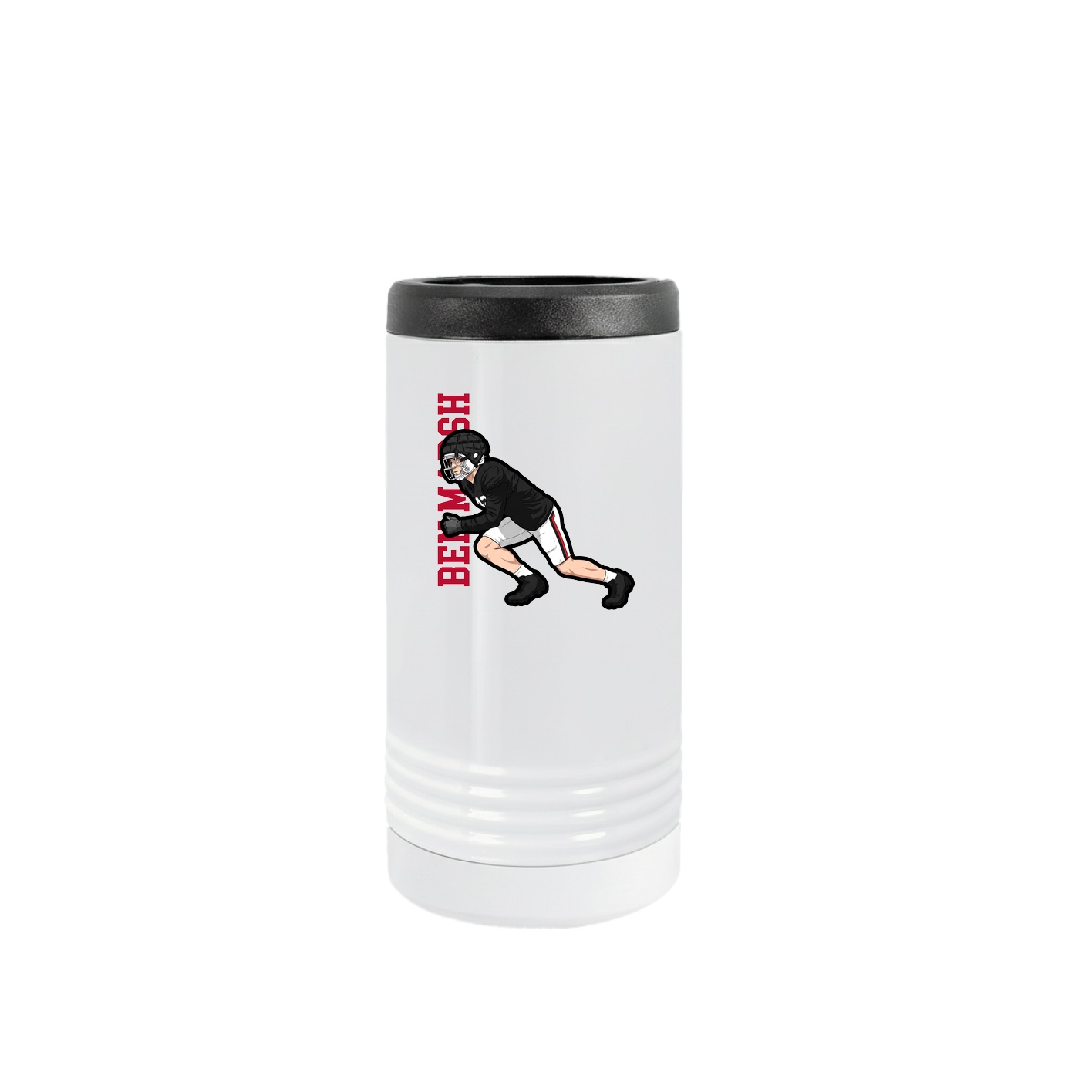 Slim Beverage Holder — Name Vertical in White