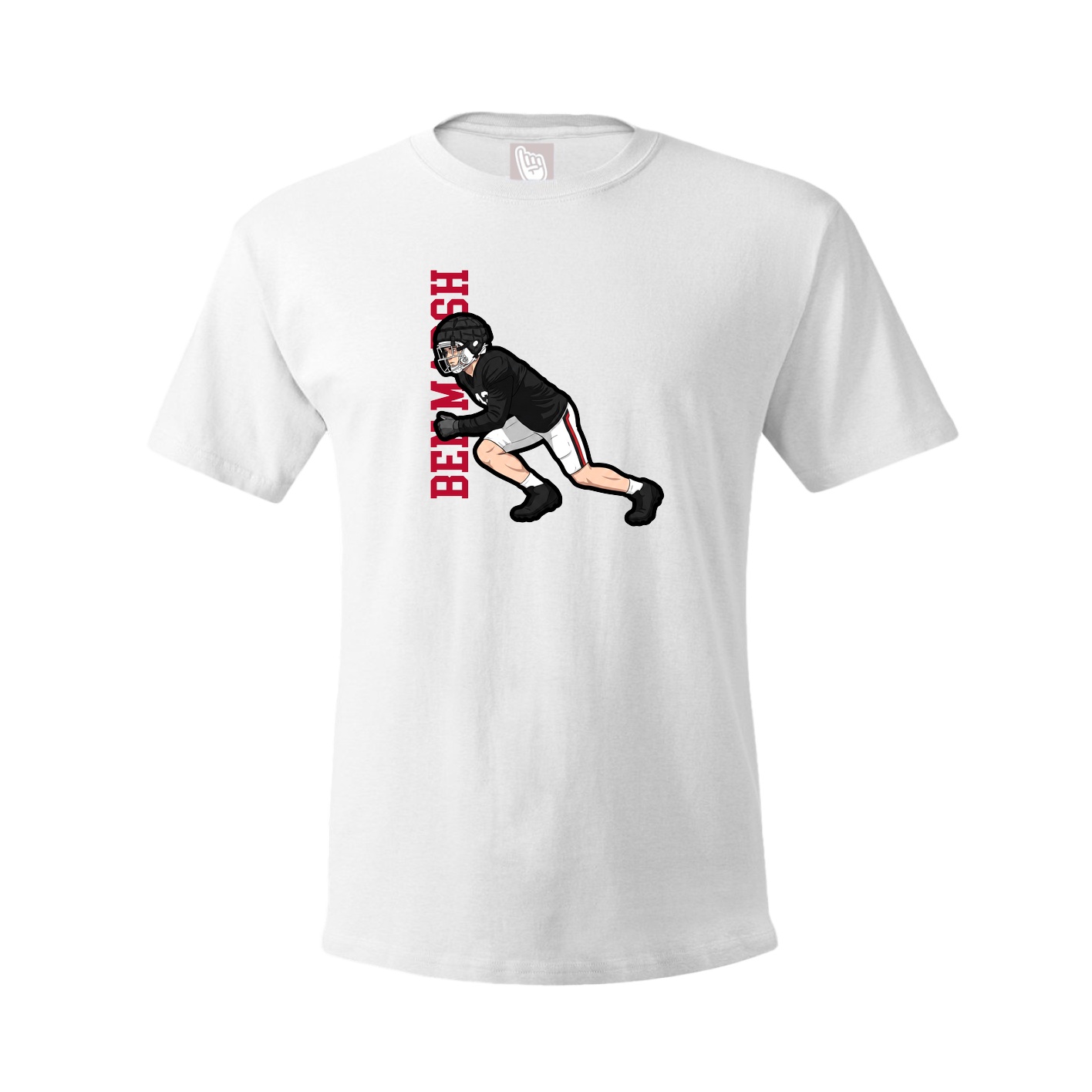 Youth Tee — Name Vertical in White