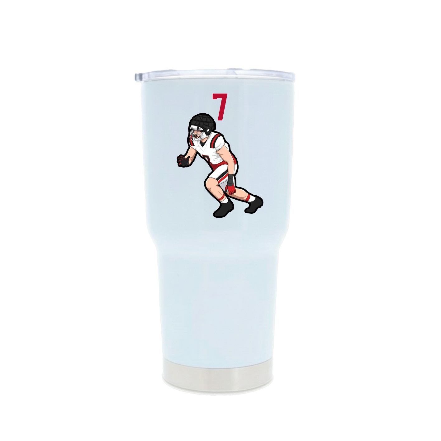 30oz Stainless Steel Tumbler — Number Top in White