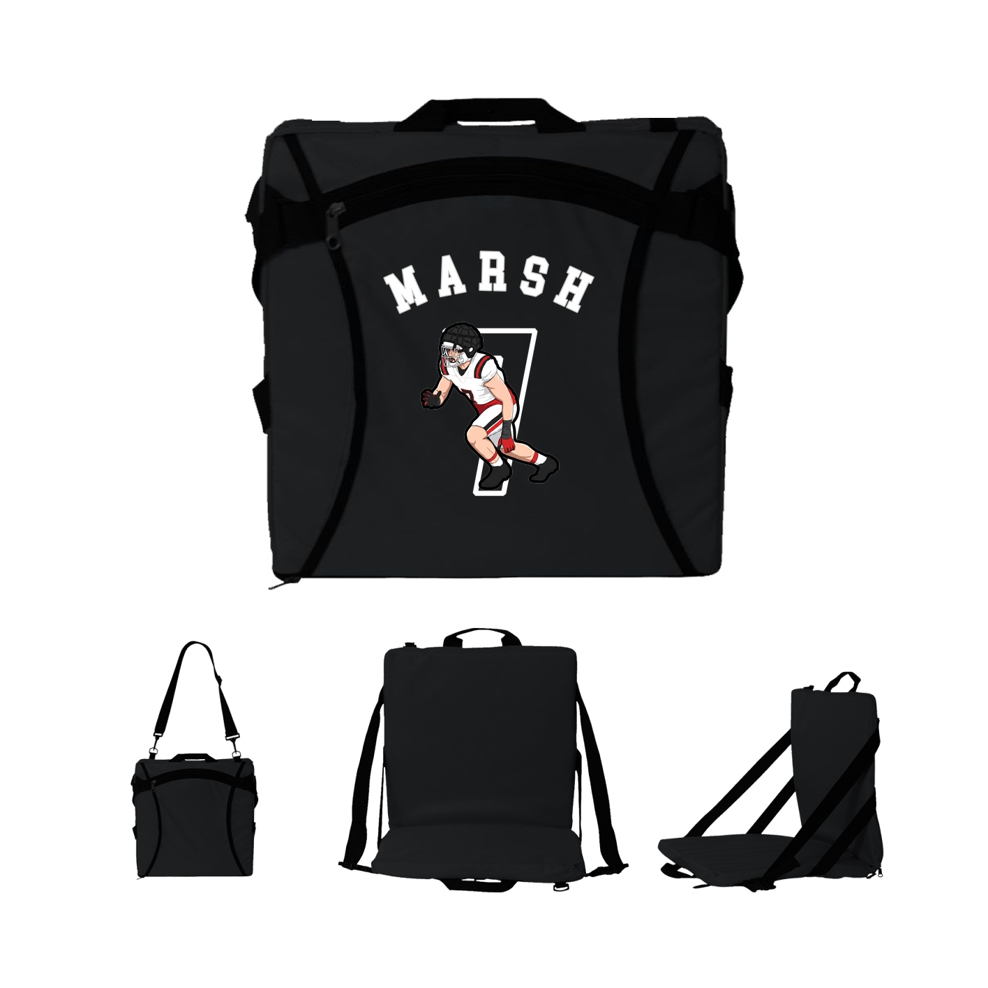 Folding Stadium Seat — Shirsey Arch in Black