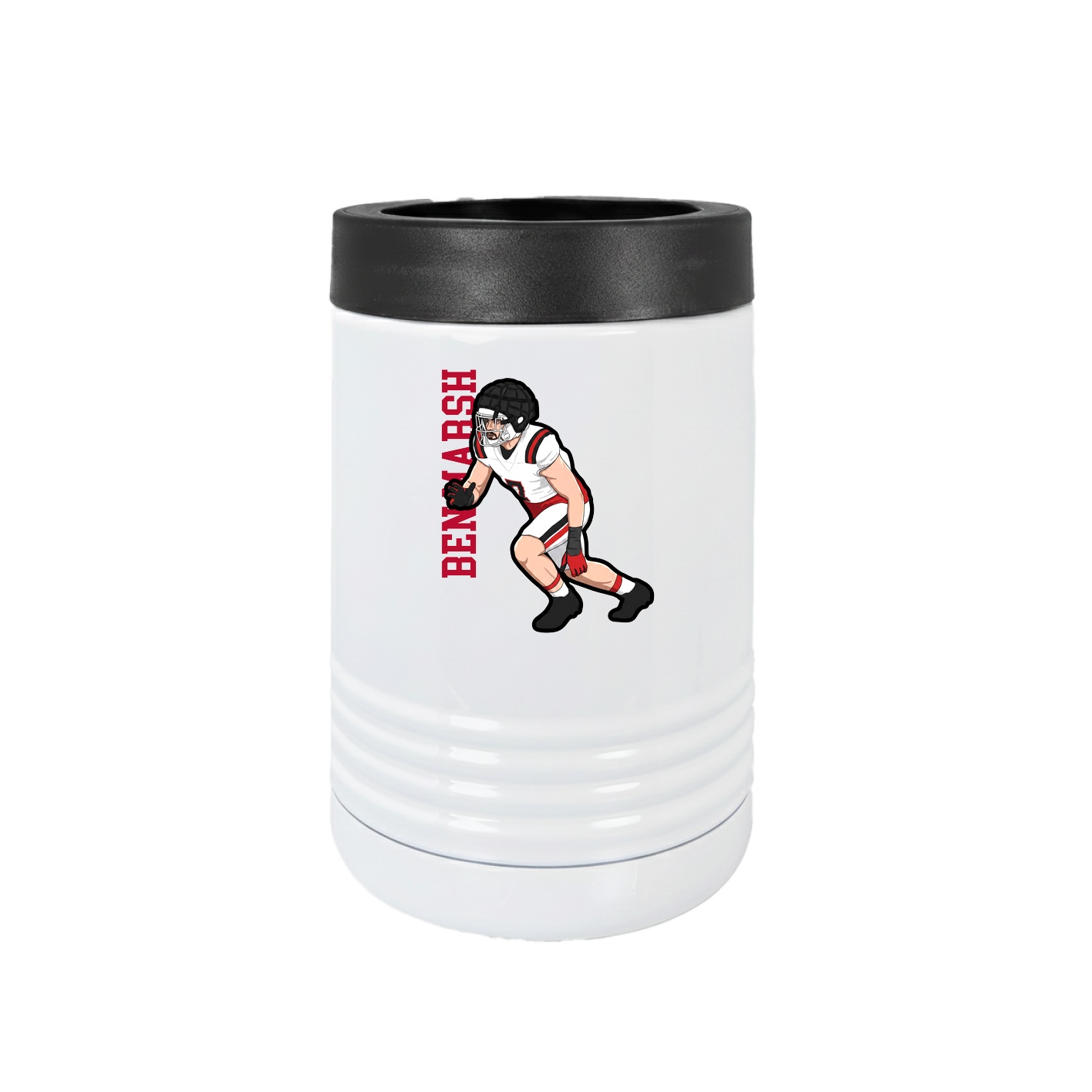 Beverage Holder — Name Vertical in White