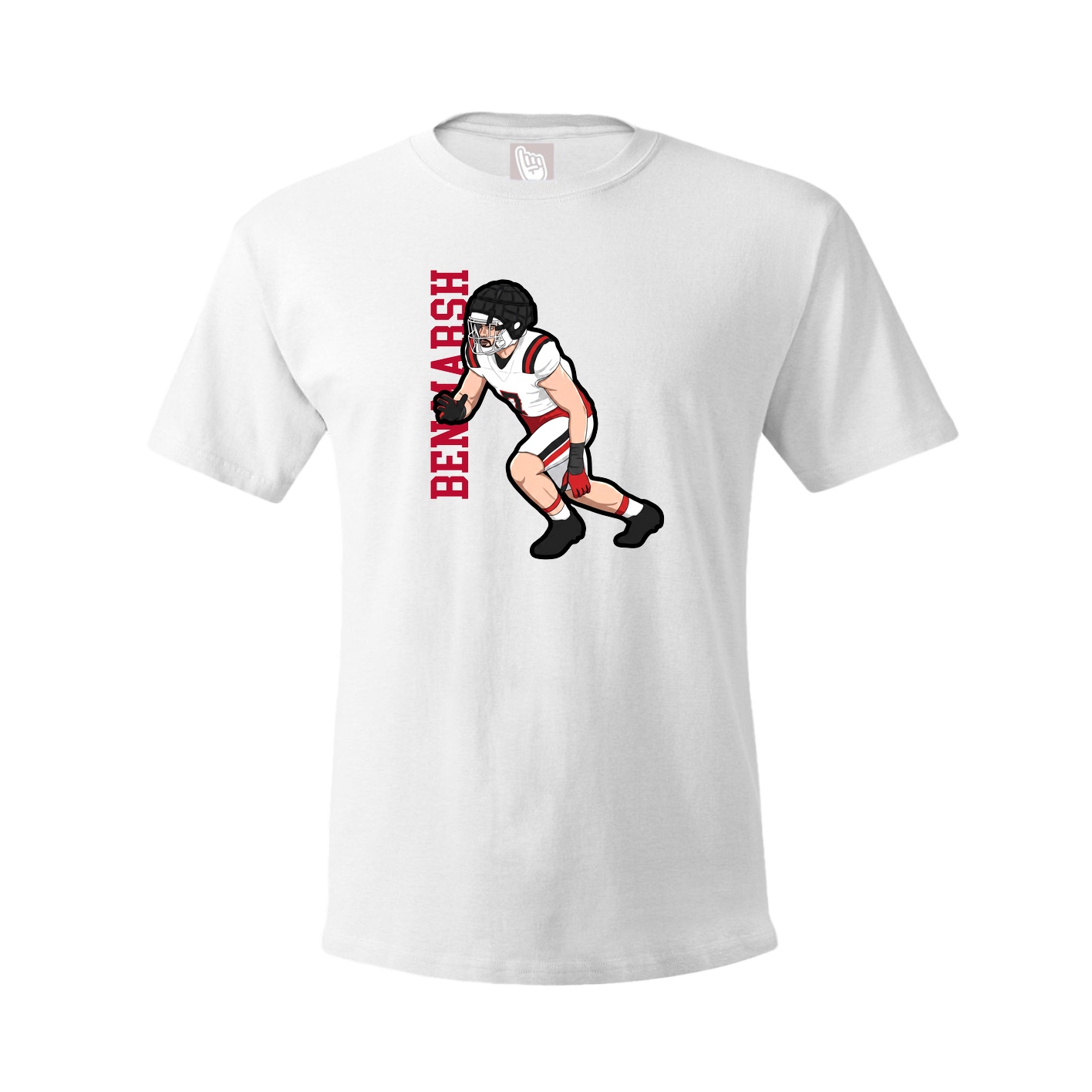 Tee — Name Vertical in White