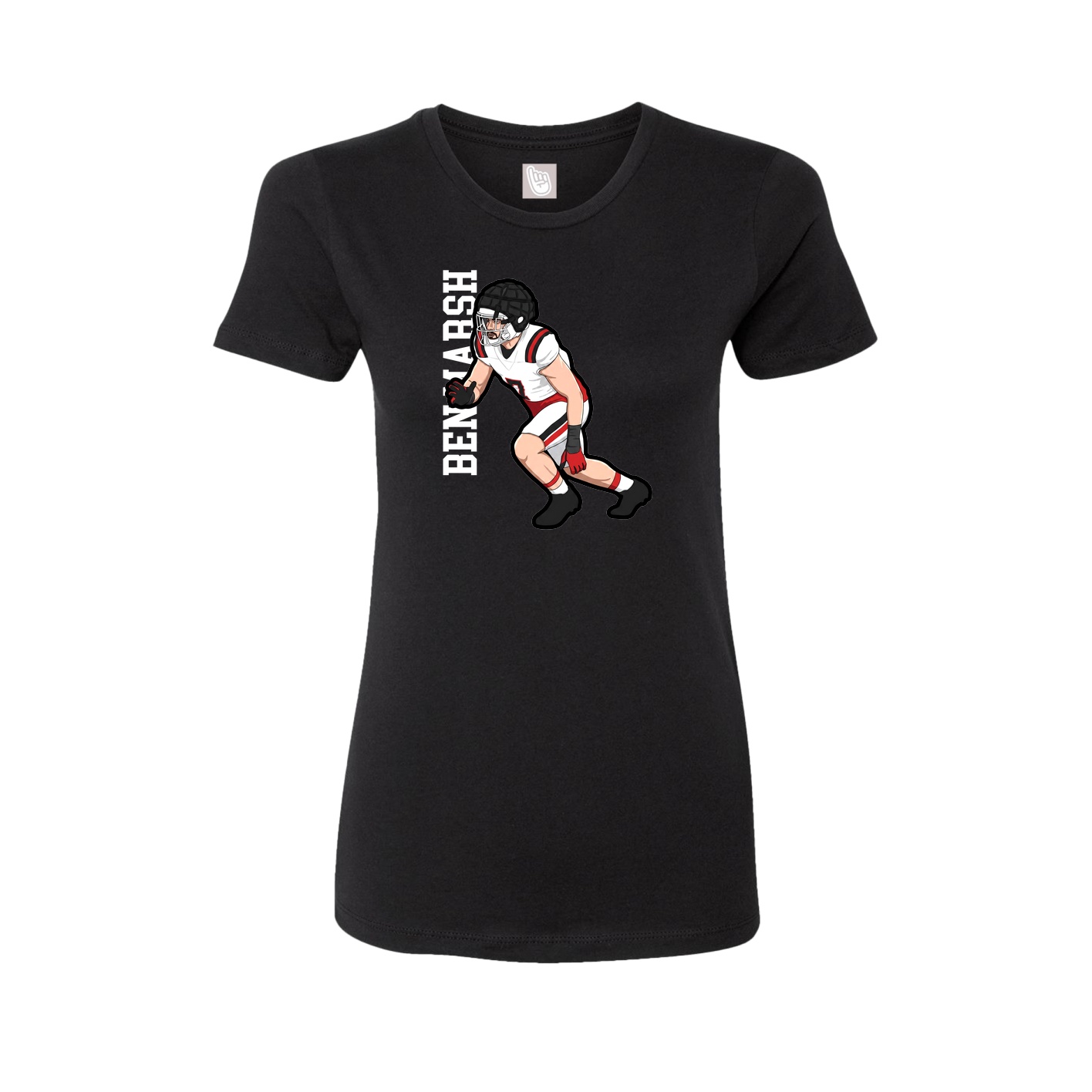 Womens Tee — Name Vertical in Black