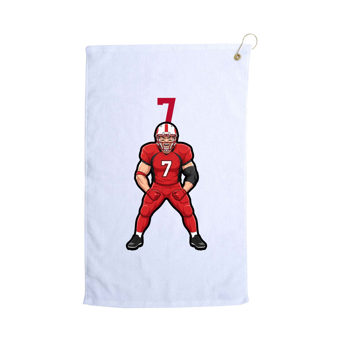 Golf Towel — Number Top in White