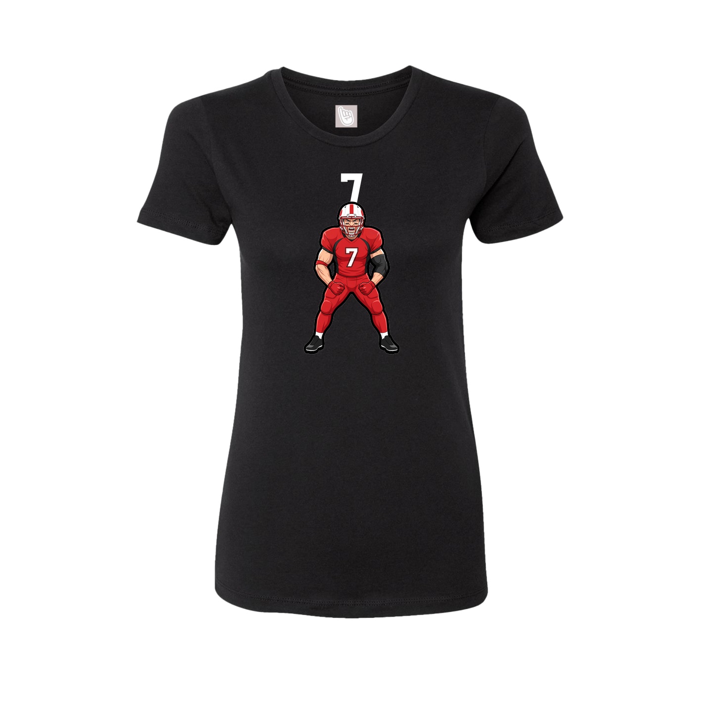 Fitted Women's Tee — Number Top in Black