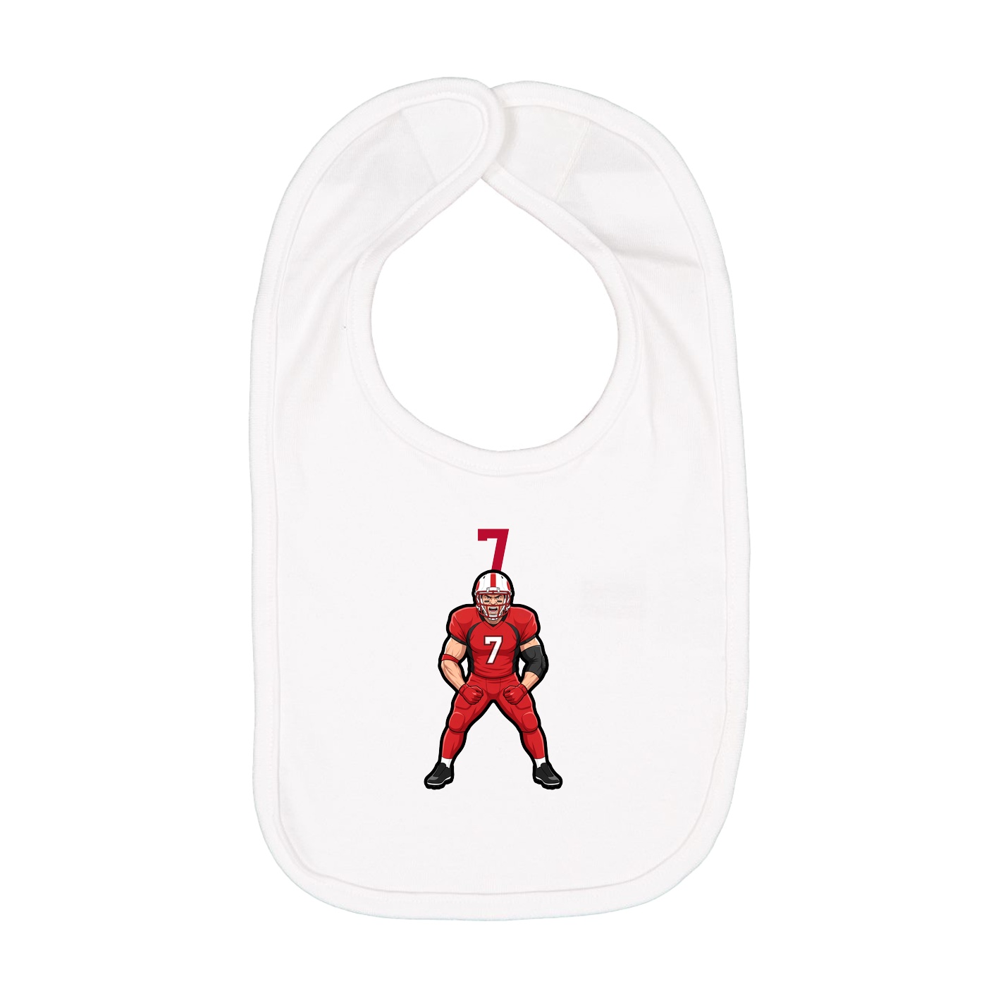 Infant Bib — Number Top in White