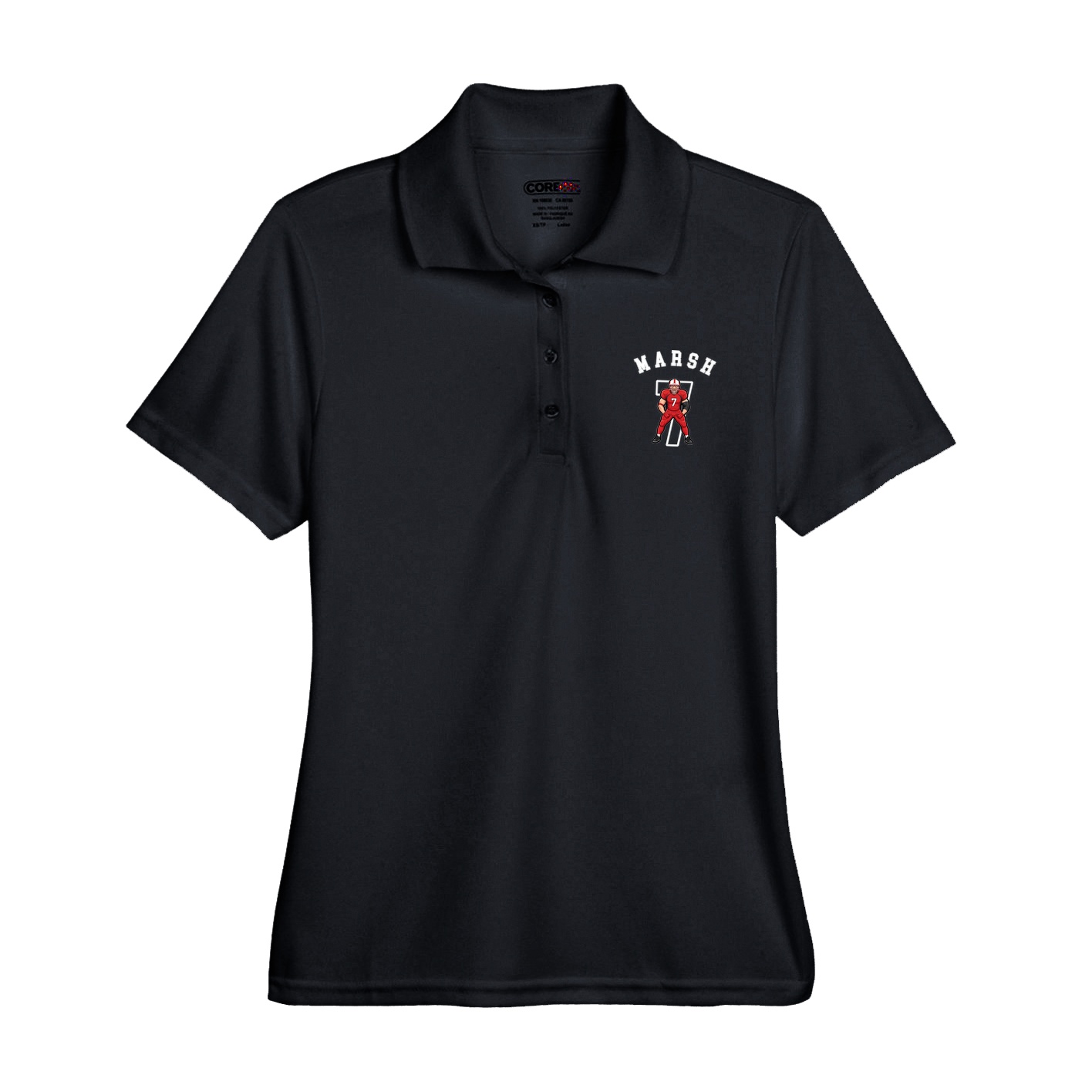 Womens Performance Polo — Shirsey Arch in Black