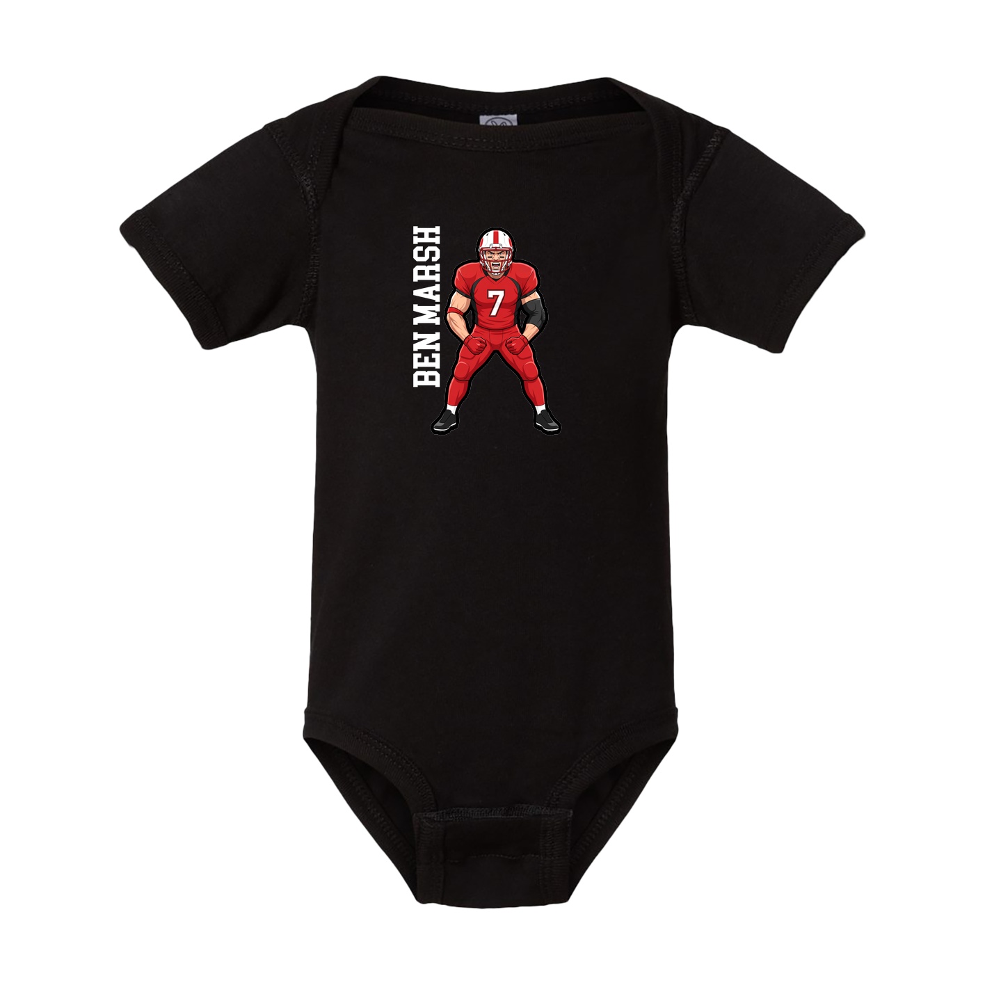 Baby Onesie — Name Vertical in Black