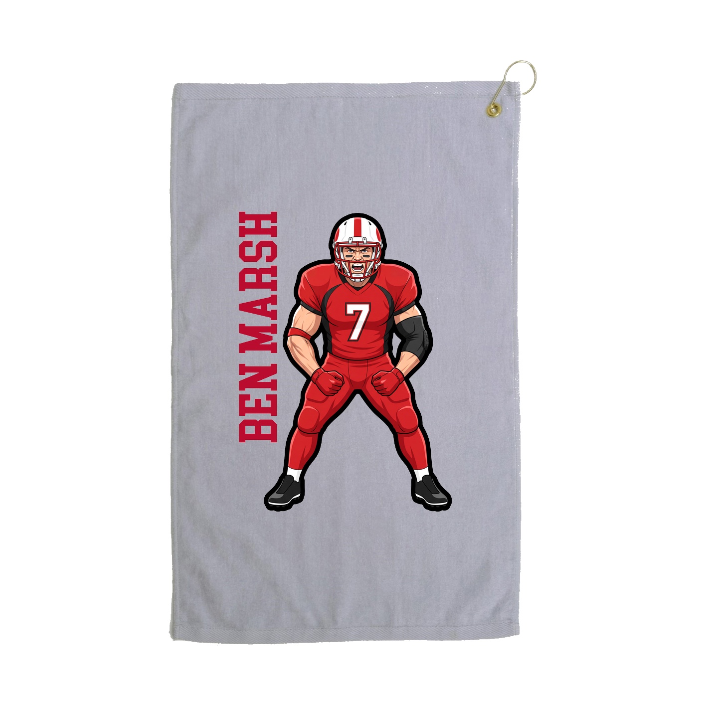 Golf Towel — Name Vertical in Grey