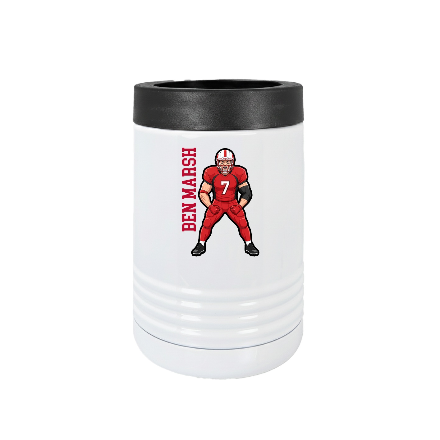 Beverage Holder — Name Vertical in White