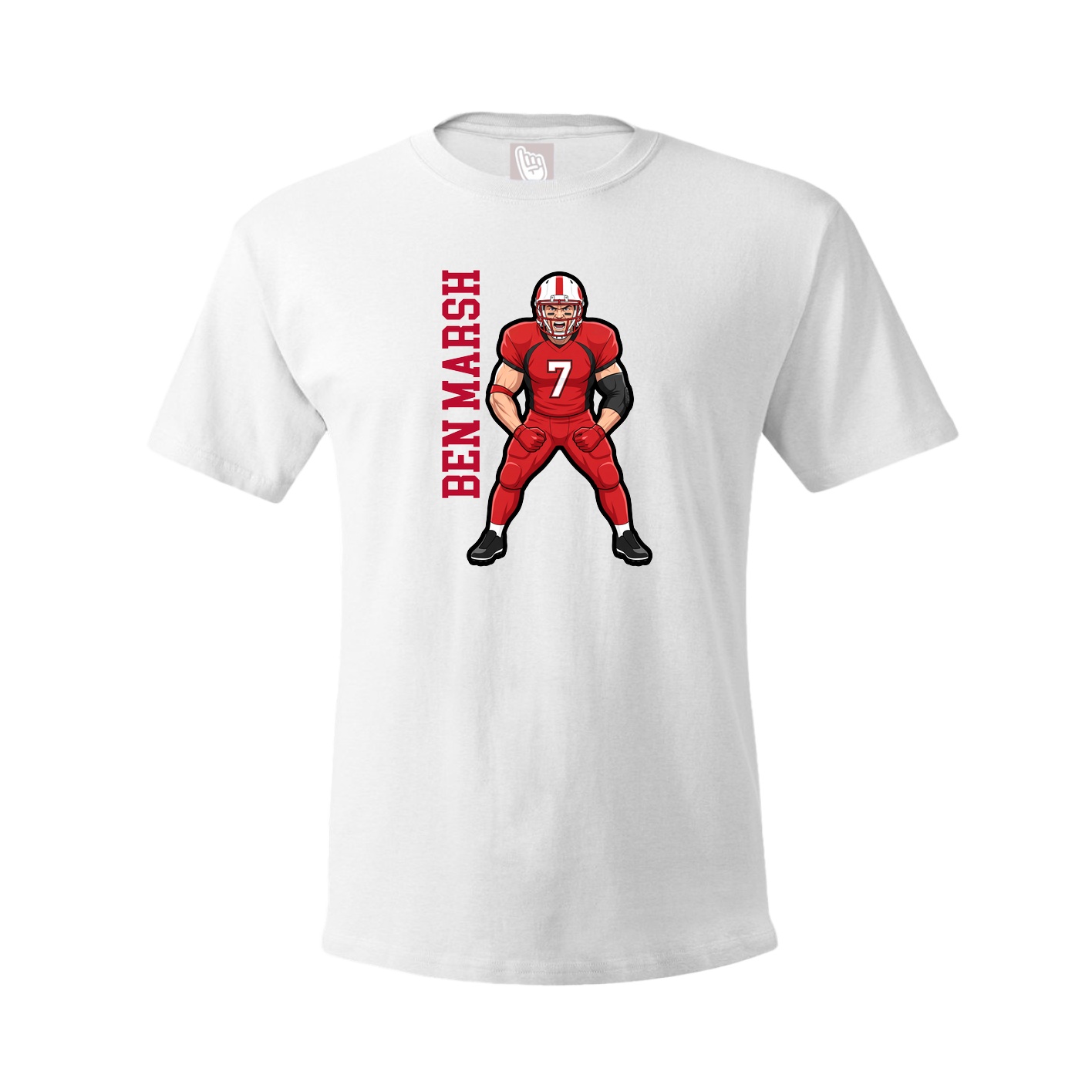 Tee — Name Vertical in White