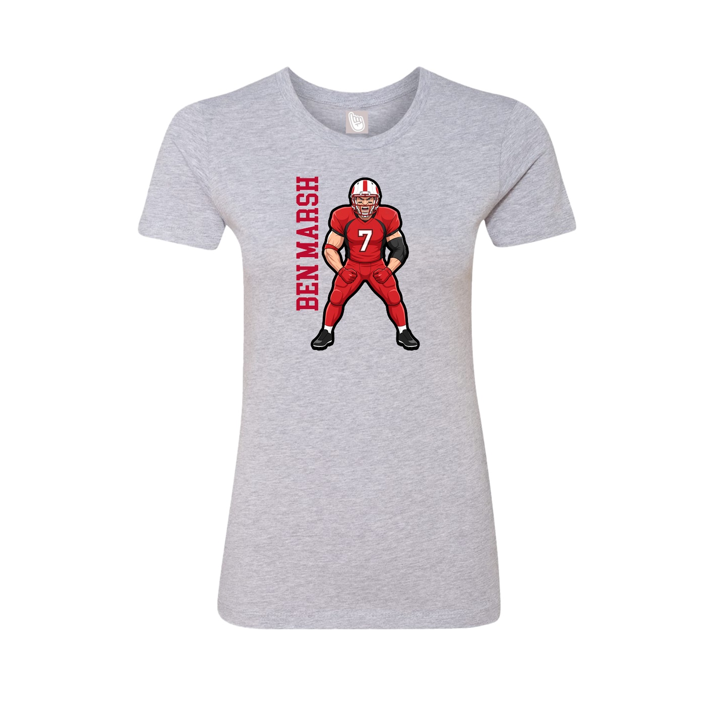 Womens Tee — Name Vertical in Grey
