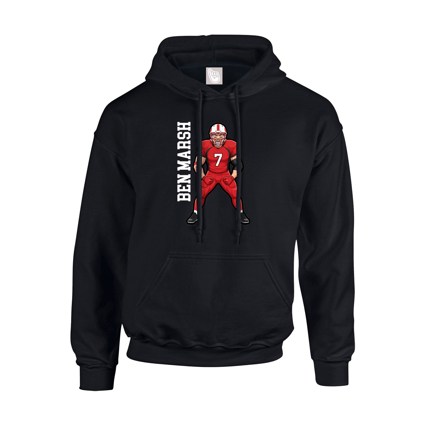 Youth Hoodie — Name Vertical in Black
