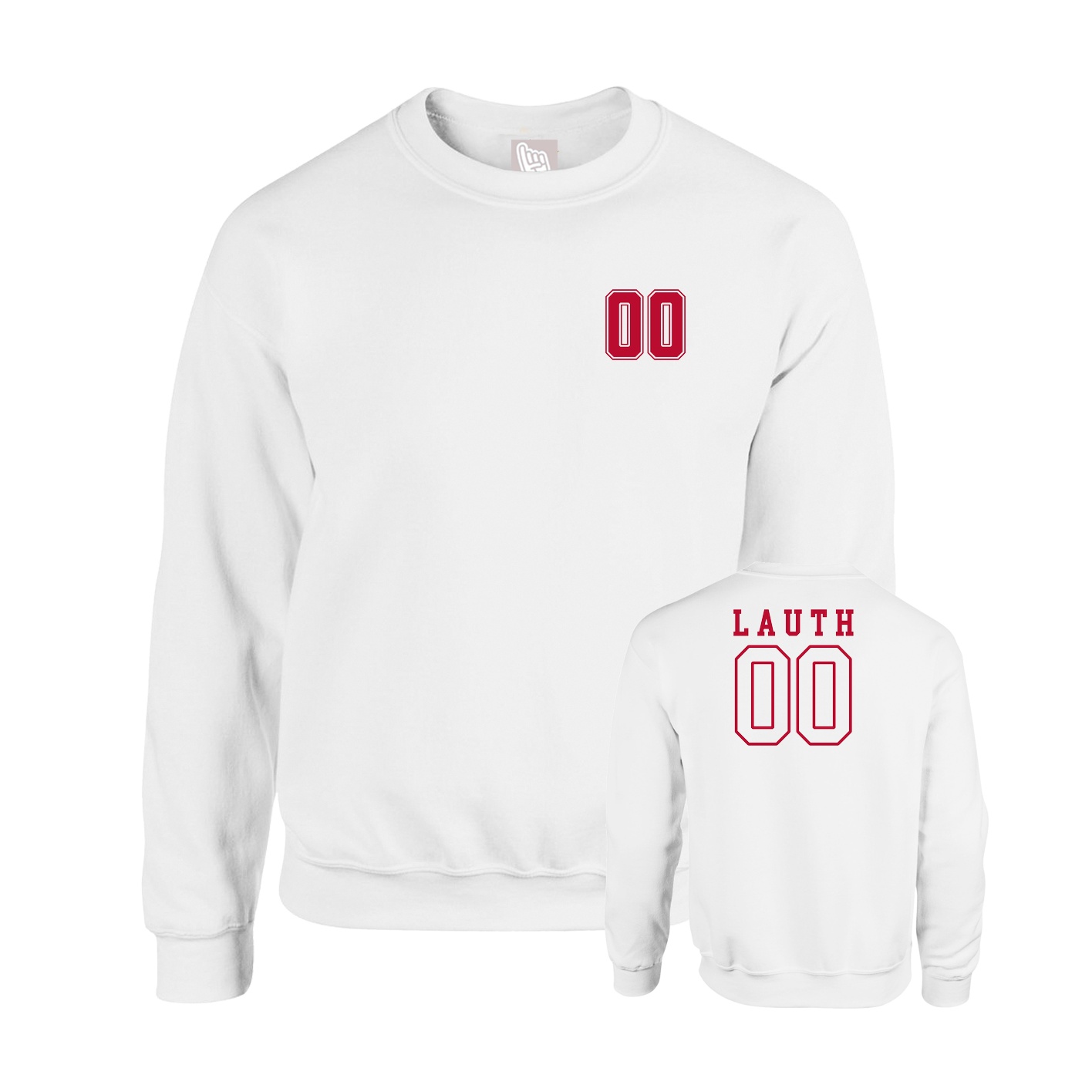 Fleece Crew — Chest Back in White