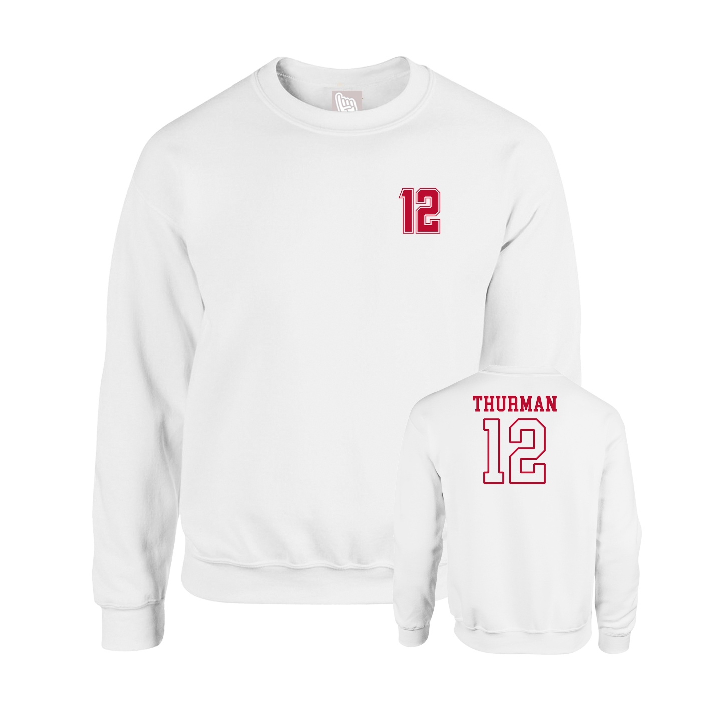 Fleece Crew — Chest Back in White