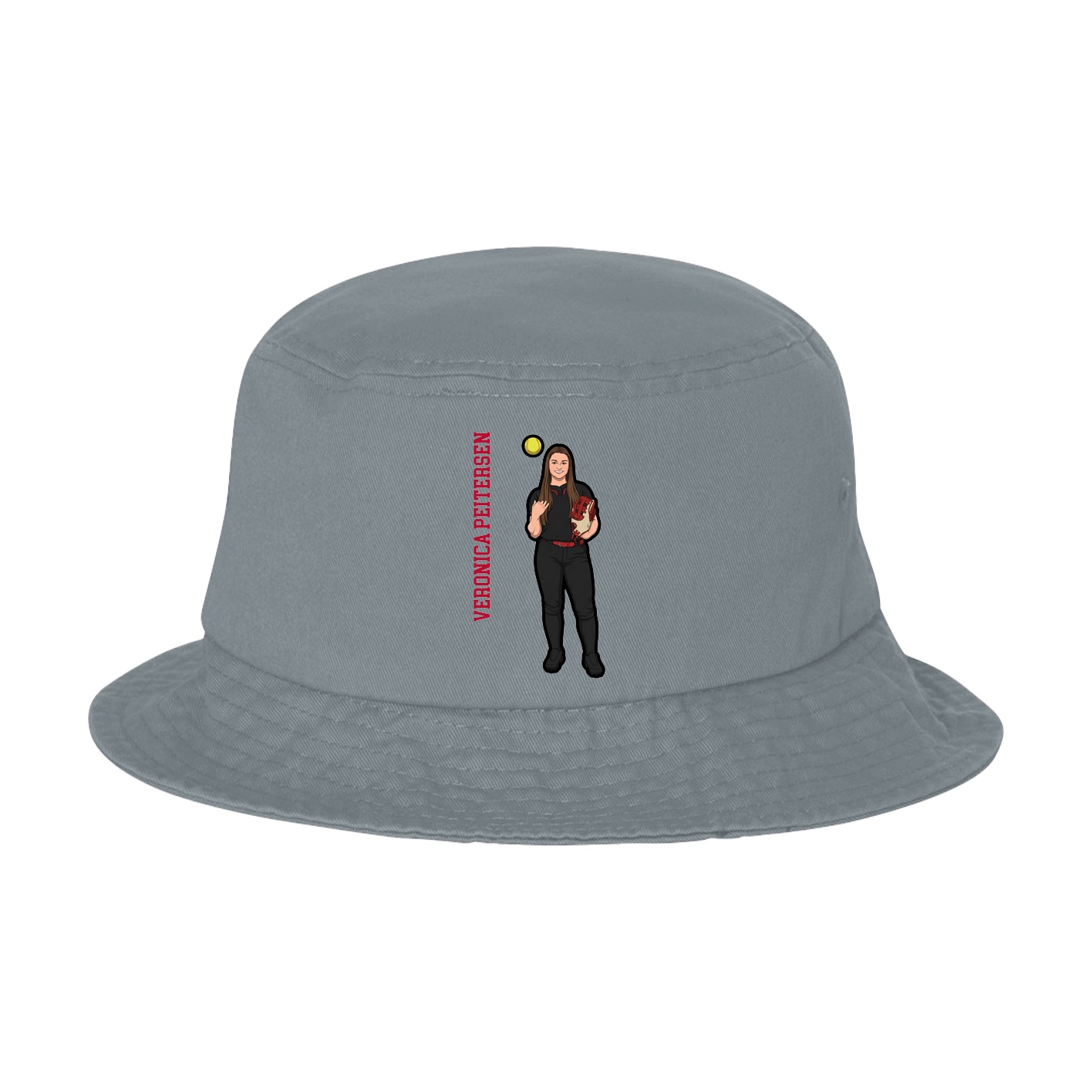Bucket Cap — Name Vertical in Grey