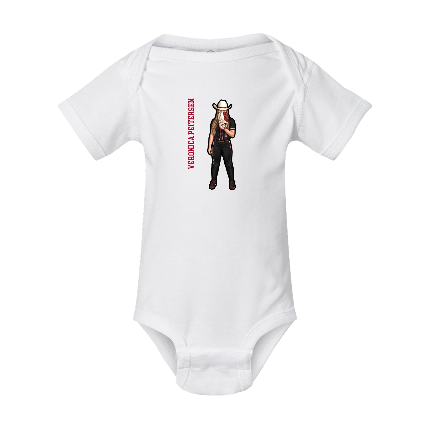 Baby Onesie — Name Vertical in White