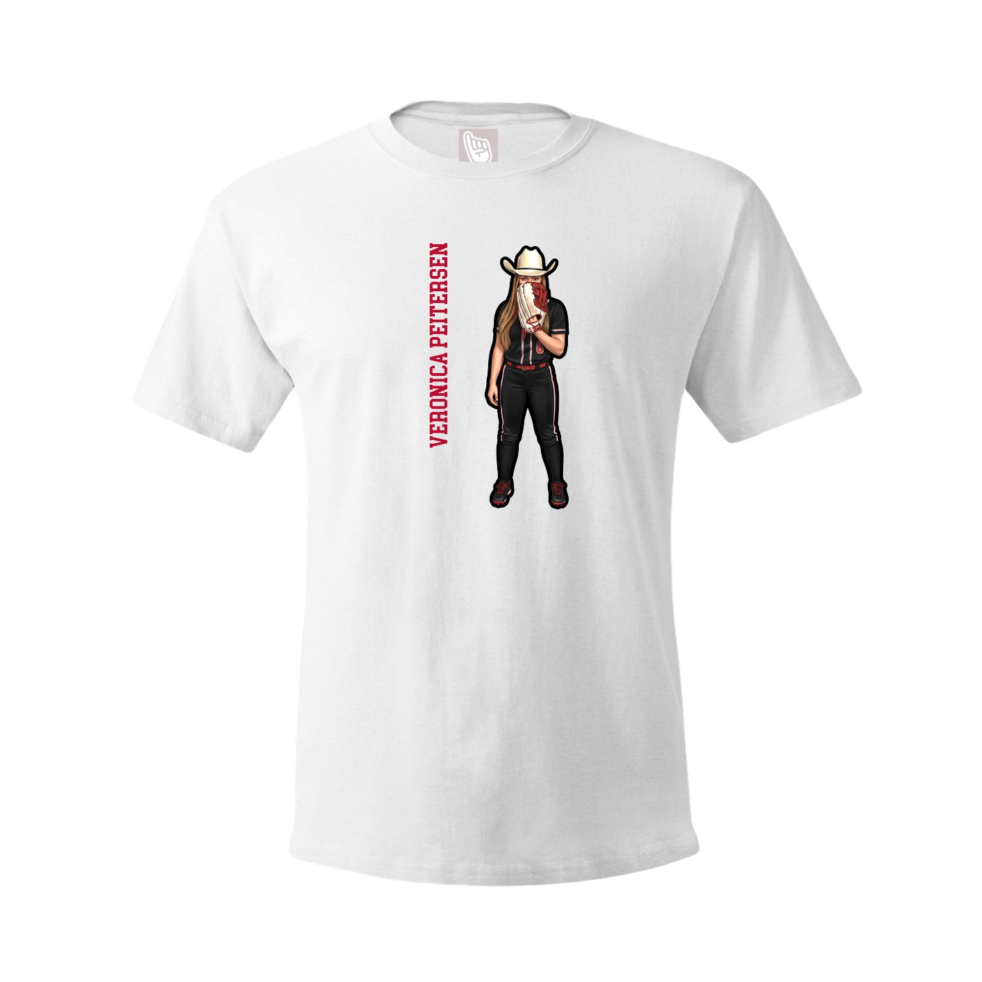 Tee — Name Vertical in White