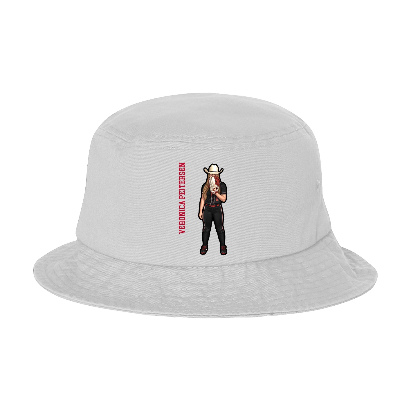 Bucket Cap — Name Vertical in White