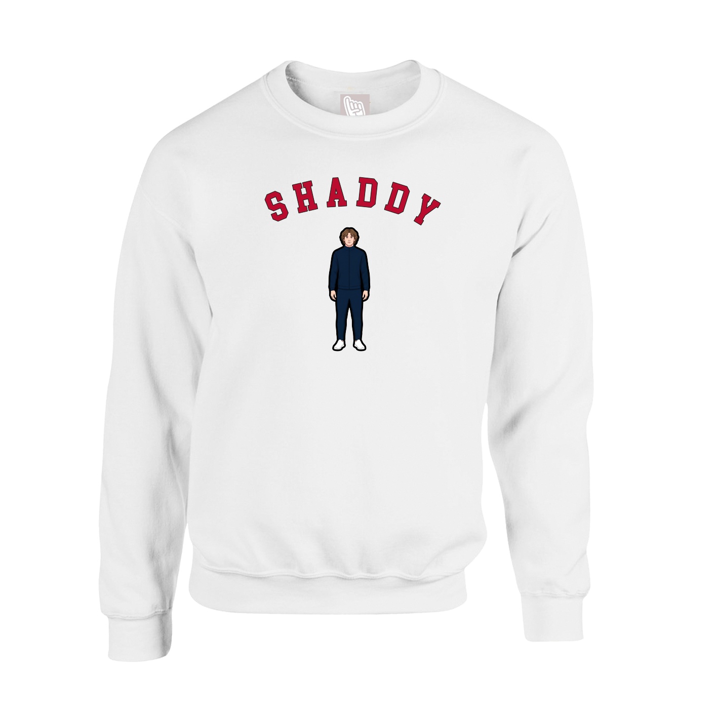 Fleece Crew — Shirsey Arch in White
