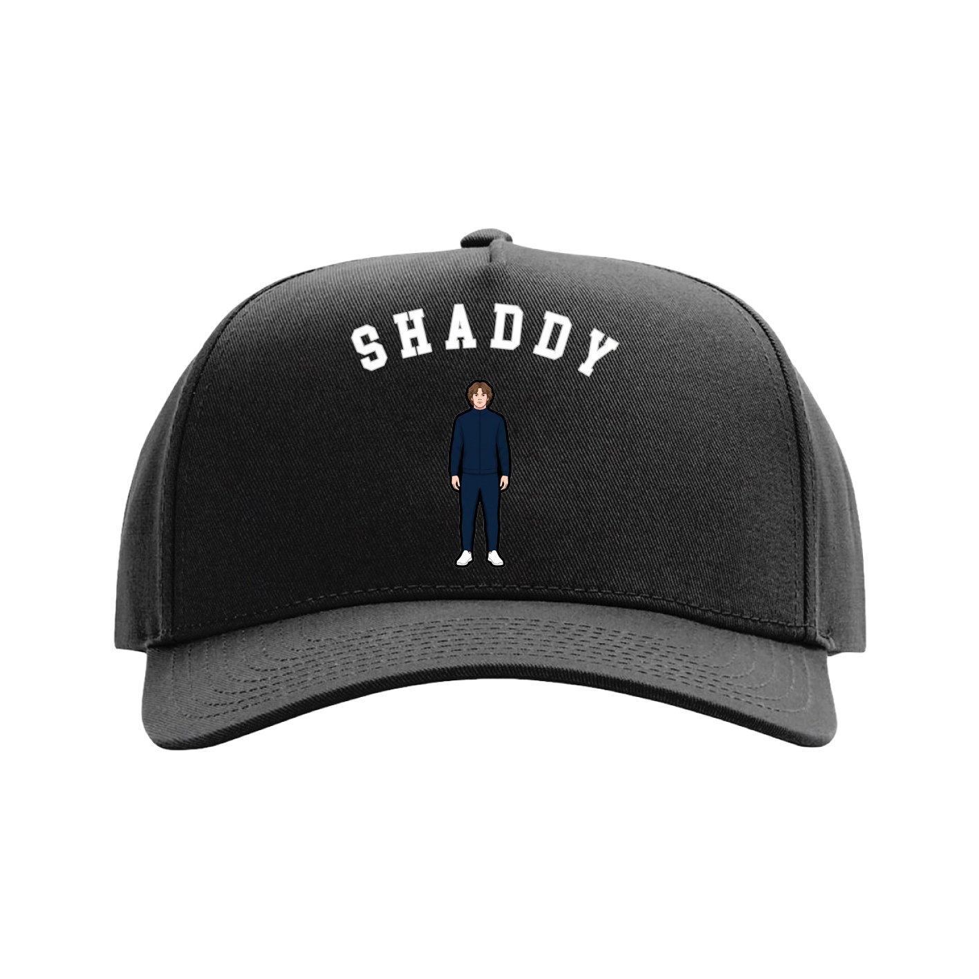Full Fabric Five-Panel Champ Cap — Shirsey Arch in Black