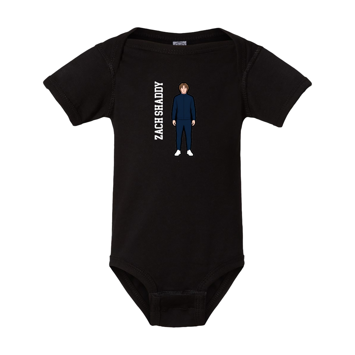 Baby Onesie — Name Vertical in Black