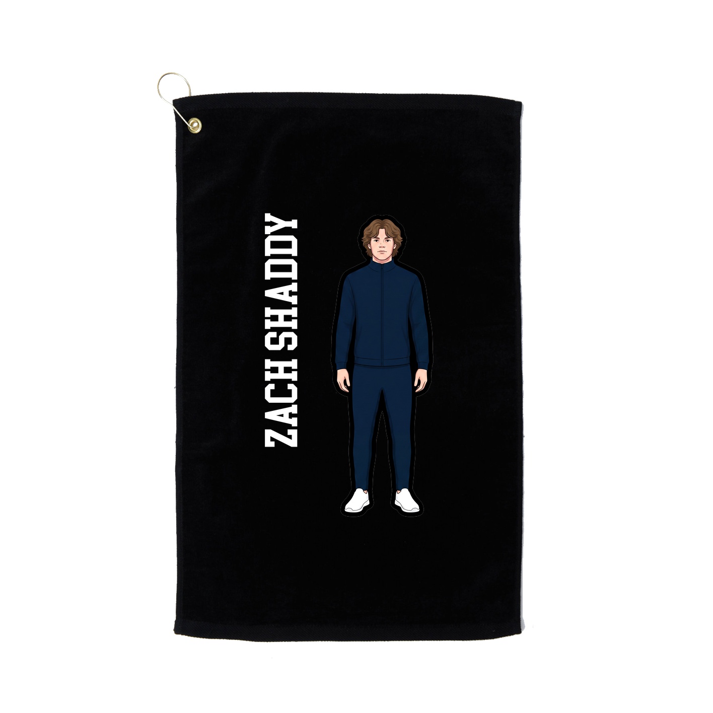 Golf Towel — Name Vertical in Black
