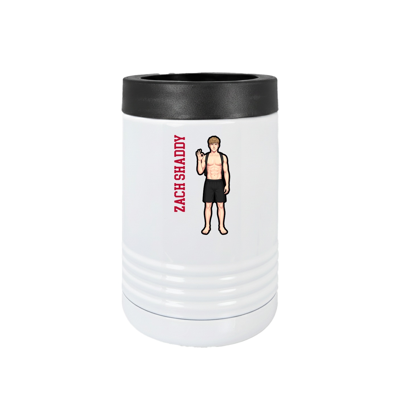 Beverage Holder — Name Vertical in White