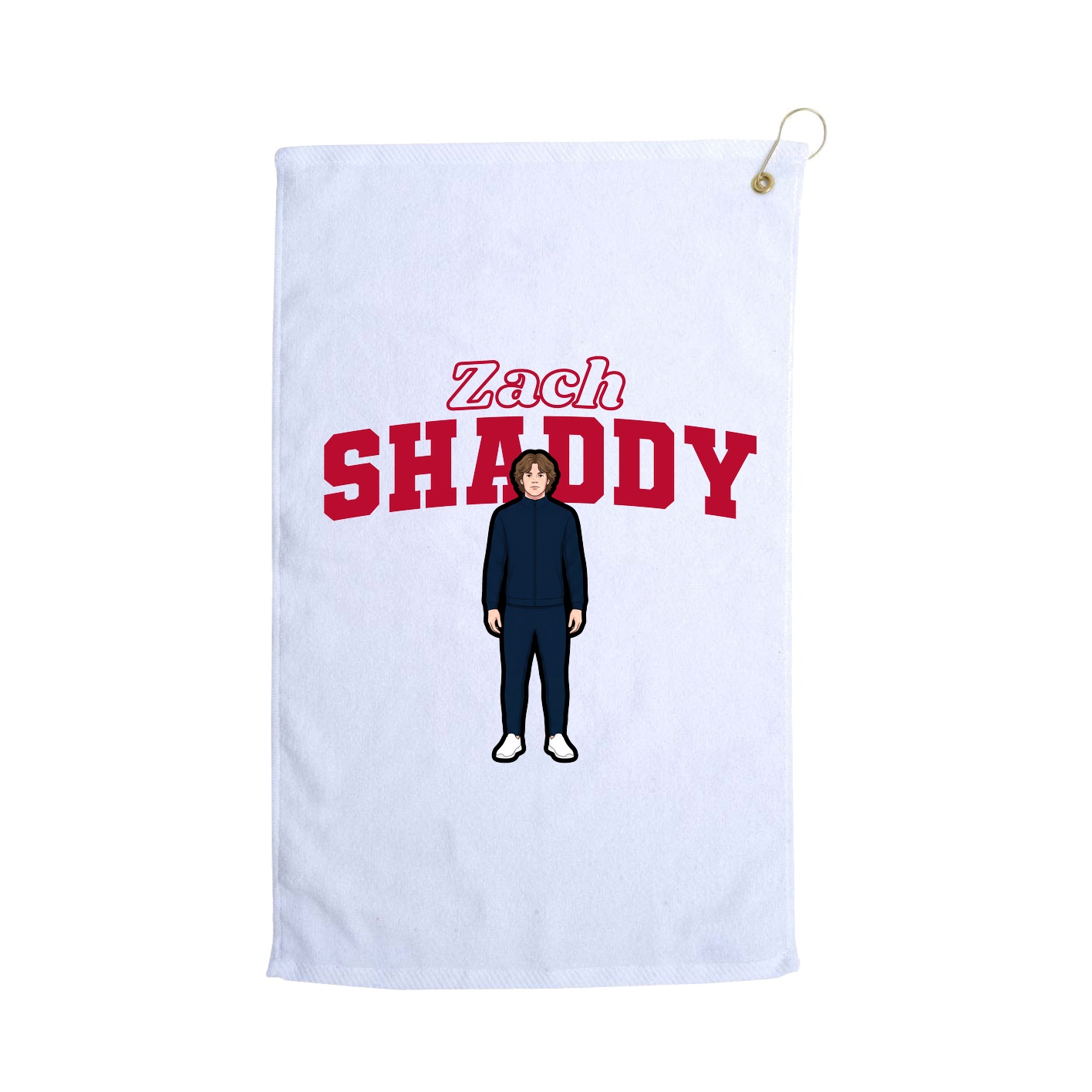 Golf Towel — Name Arch in White