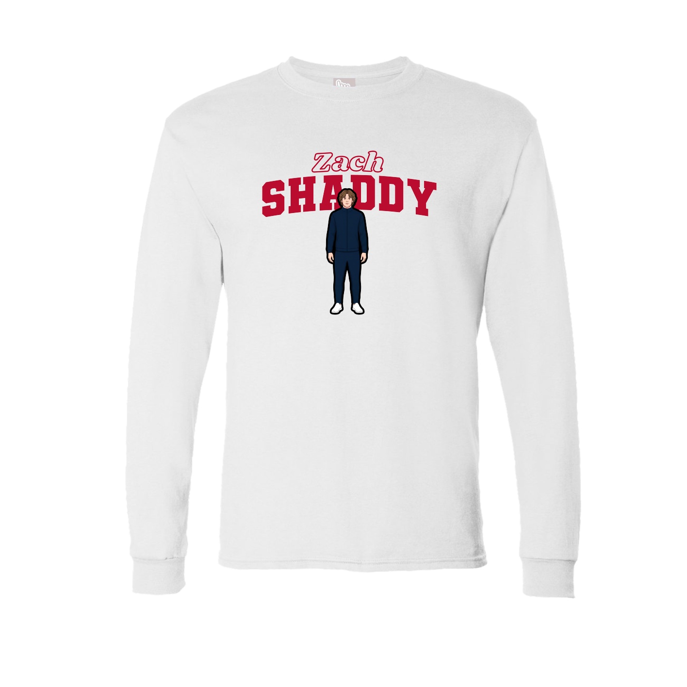 Long Sleeve Tee — Name Arch in White