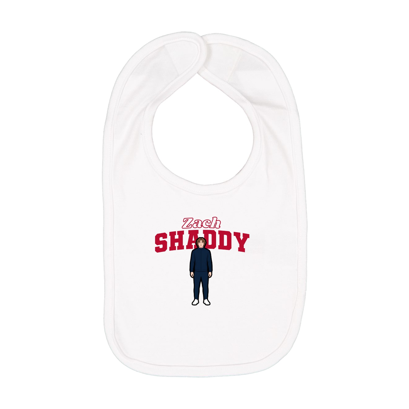 Infant Bib — Name Arch in White