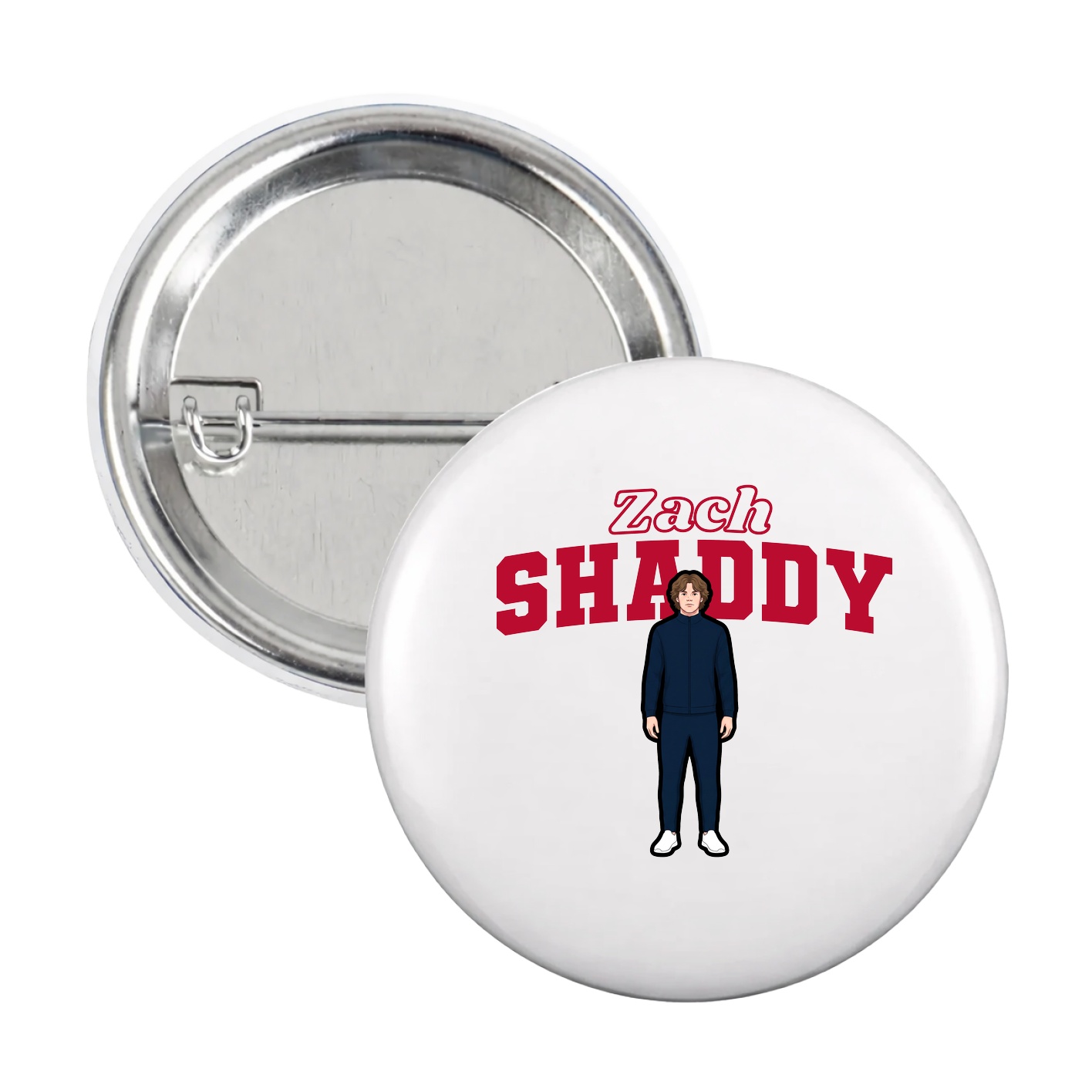 Game Day Button — Name Arch in White
