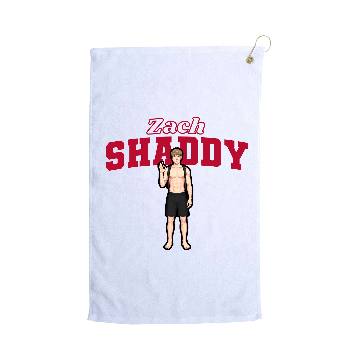 Golf Towel — Name Arch in White