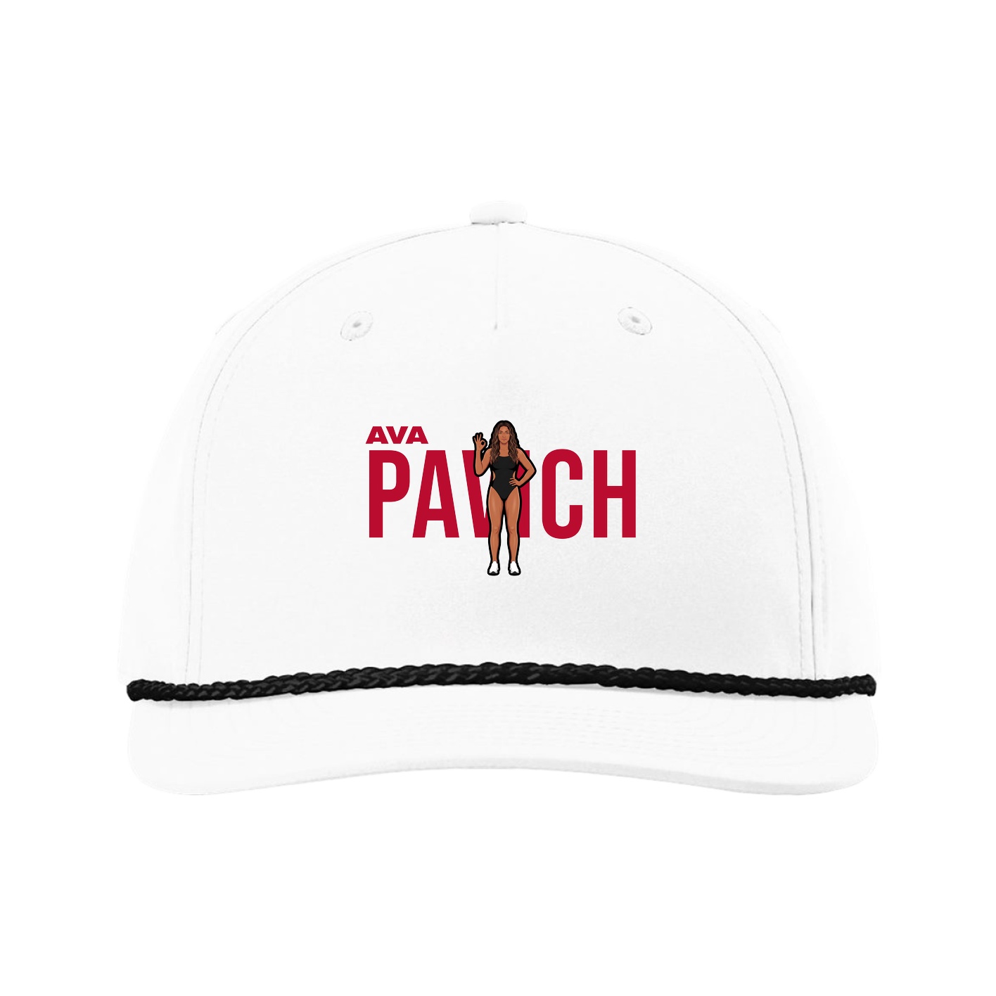 Five-Panel Classic Rope Cap — Player Name in White