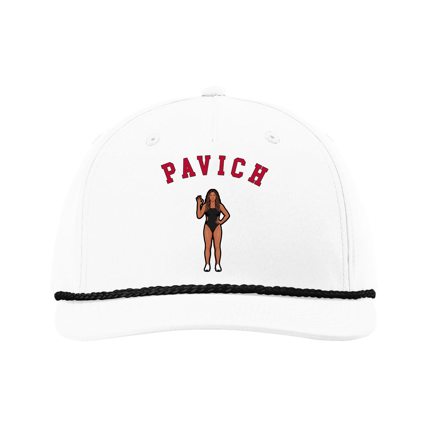 Five-Panel Classic Rope Cap — Shirsey Arch in White