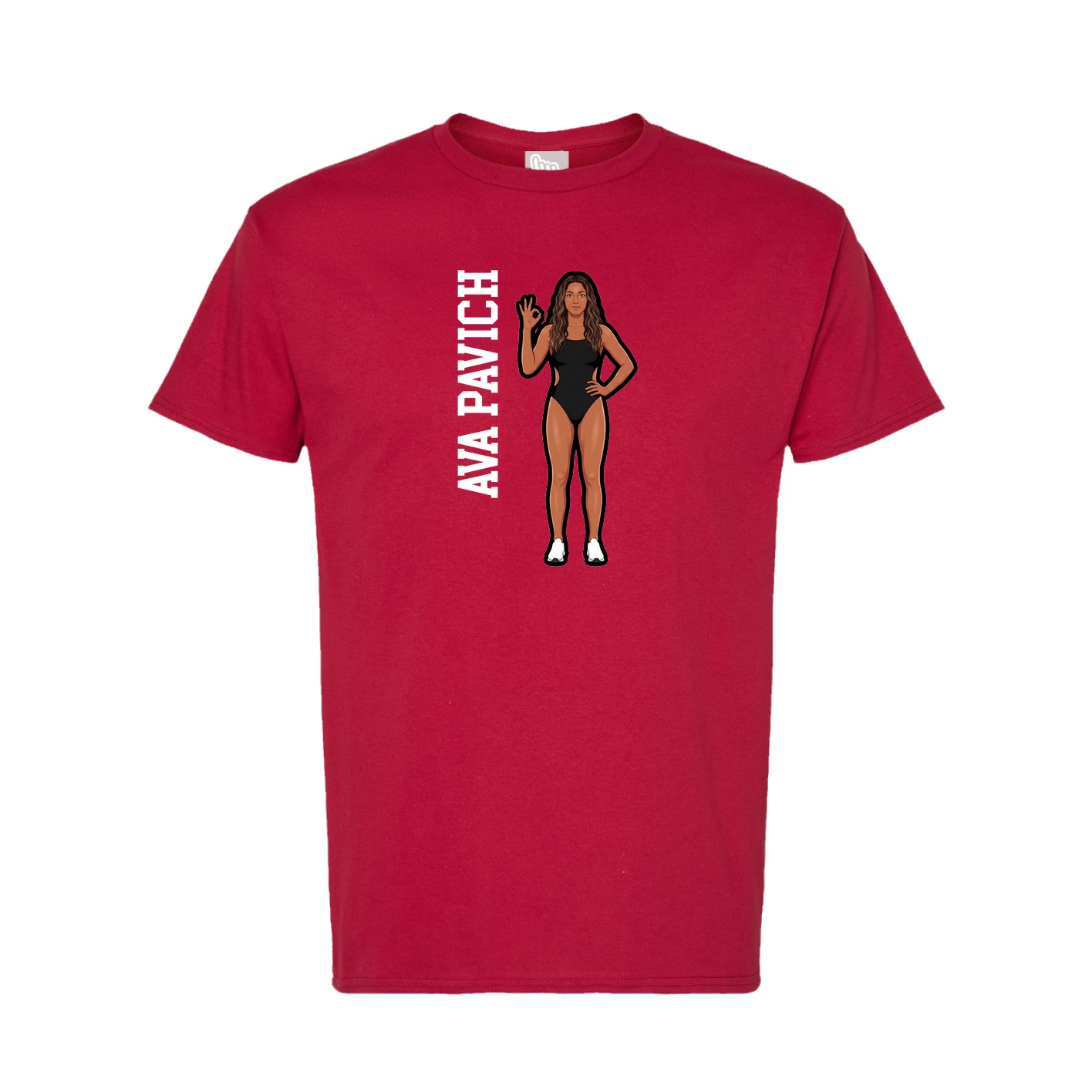 Tee — Name Vertical in Crimson