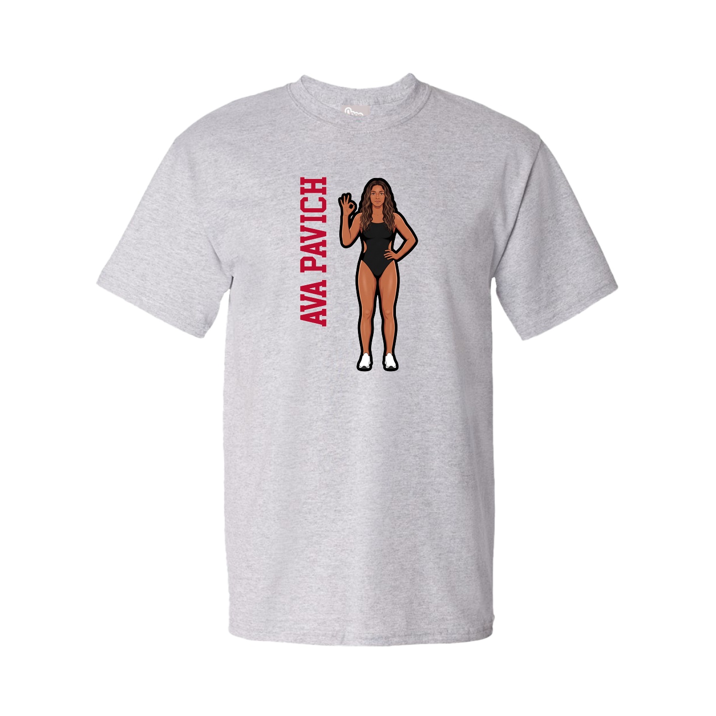 Youth Tee — Name Vertical in Grey