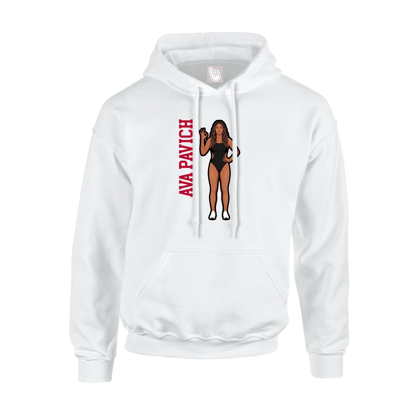 Youth Hoodie — Name Vertical in White