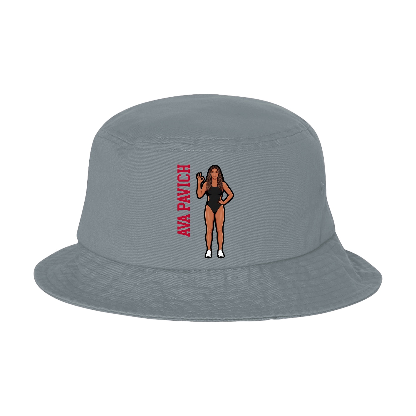 Bucket Cap — Name Vertical in Grey