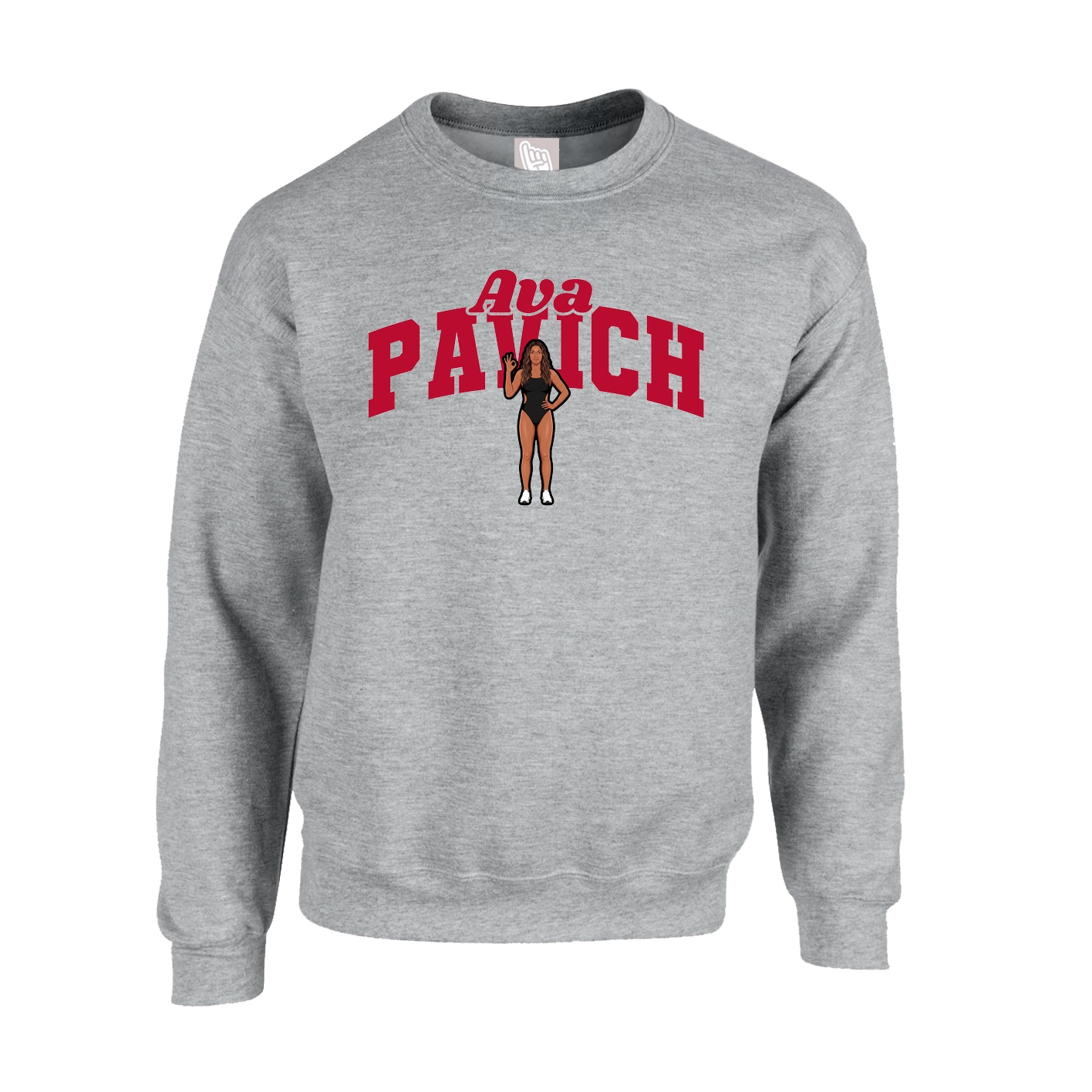 Fleece Crew — Signature Arch in Grey