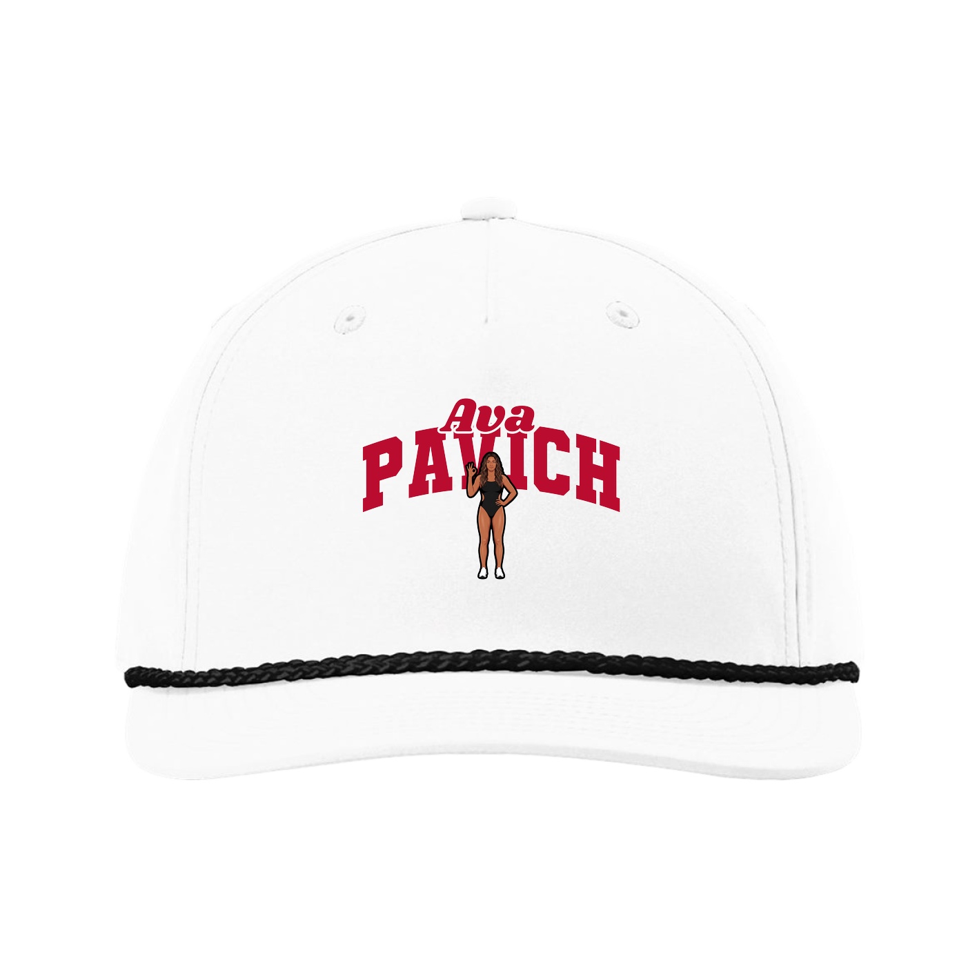 Five-Panel Classic Rope Cap — Signature Arch in White