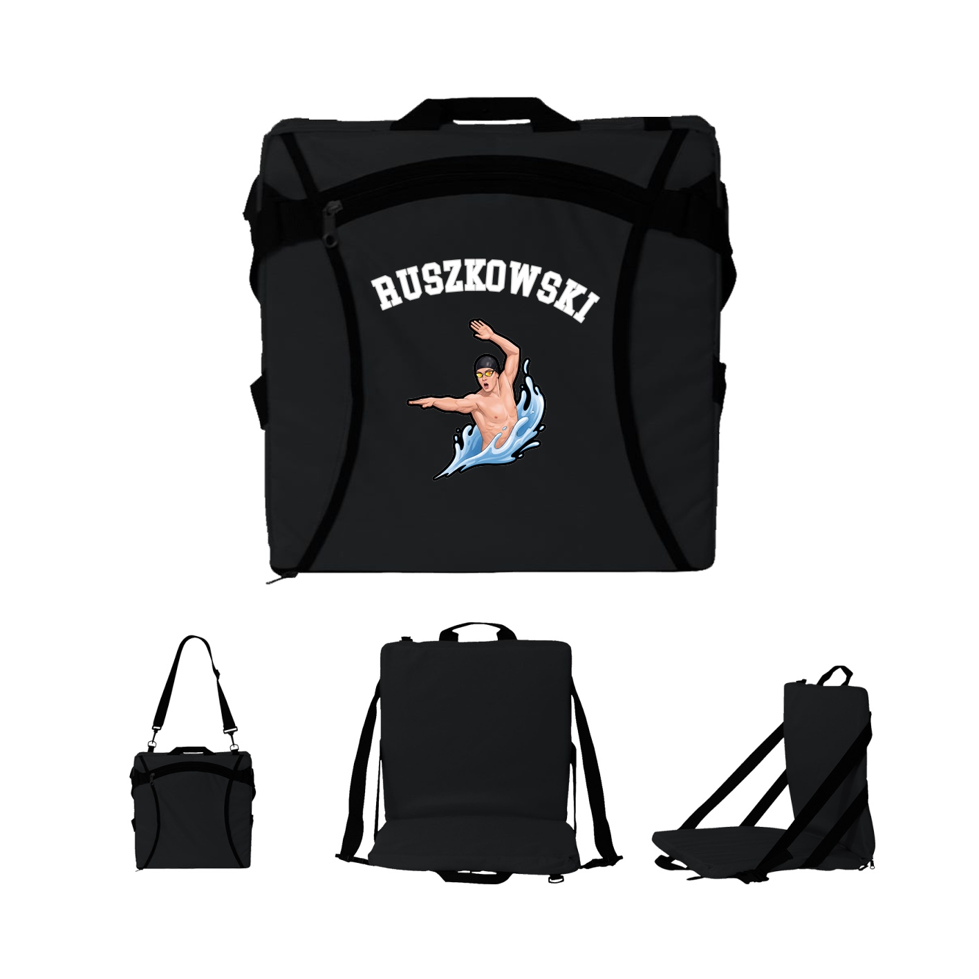 Folding Stadium Seat — Shirsey Arch in Black