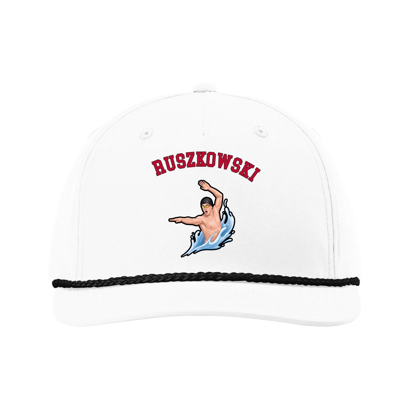Five-Panel Classic Rope Cap — Shirsey Arch in White