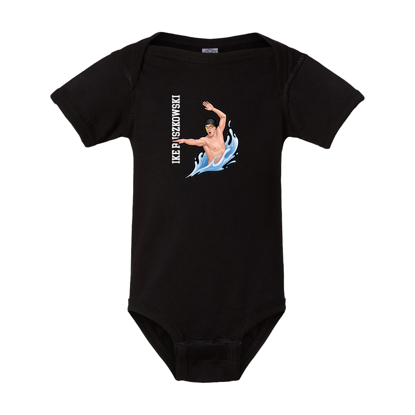 Baby Onesie — Name Vertical in Black